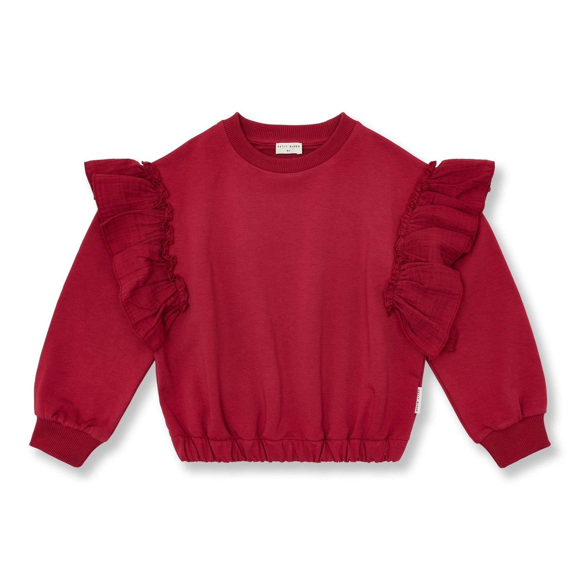 Petit Blush | Ruffle Sweater | Garnet - 6152103053033