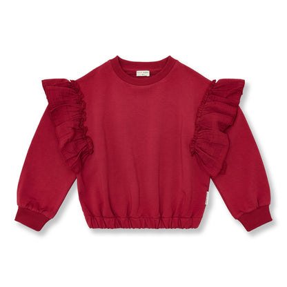 Petit Blush | Ruffle Sweater | Garnet - 6152103053033
