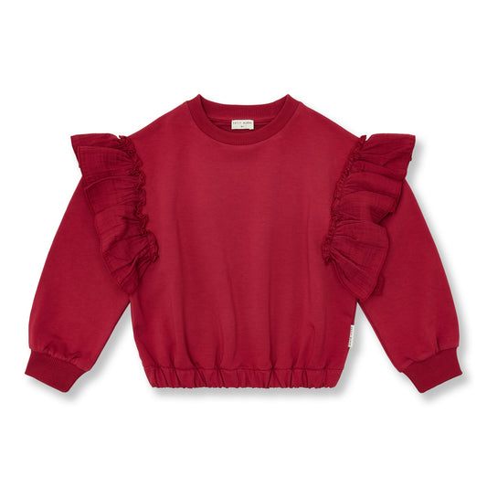 Petit Blush | Ruffle Sweater | Garnet - 6152103053033
