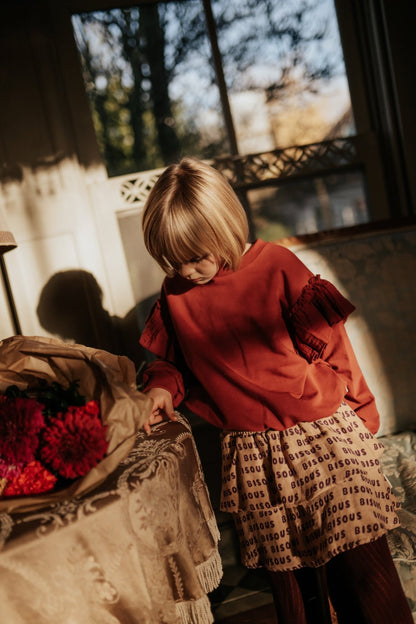 Petit Blush | Ruffle Sweater | Garnet - 6152103053033