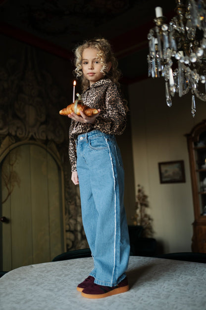 Petit Blush | Wide Leg Jeans | Mid Blue - 6152104329328