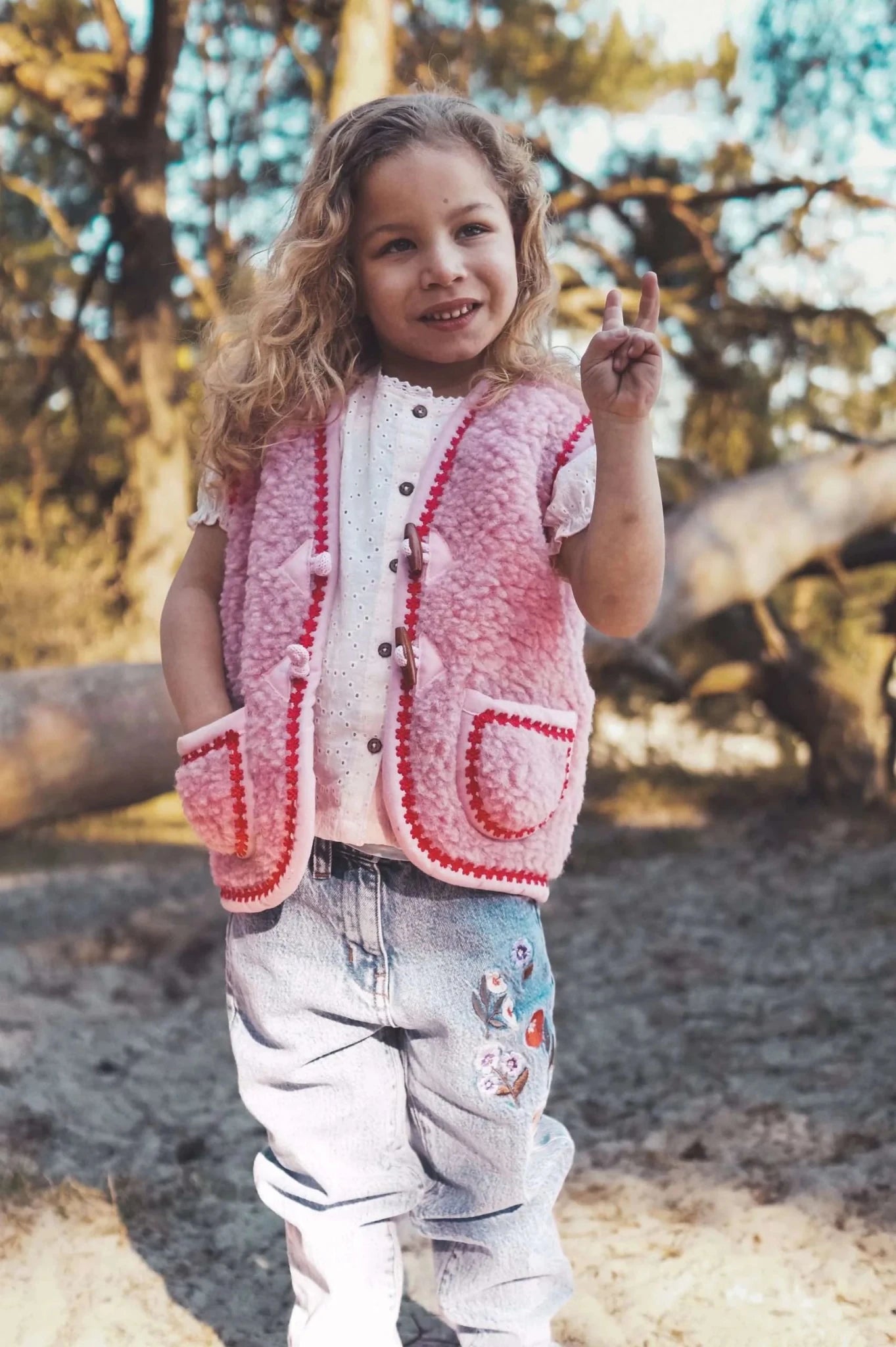 We Are Wovens | Wollen Bodywarmer | Flower Power - 6096733473451