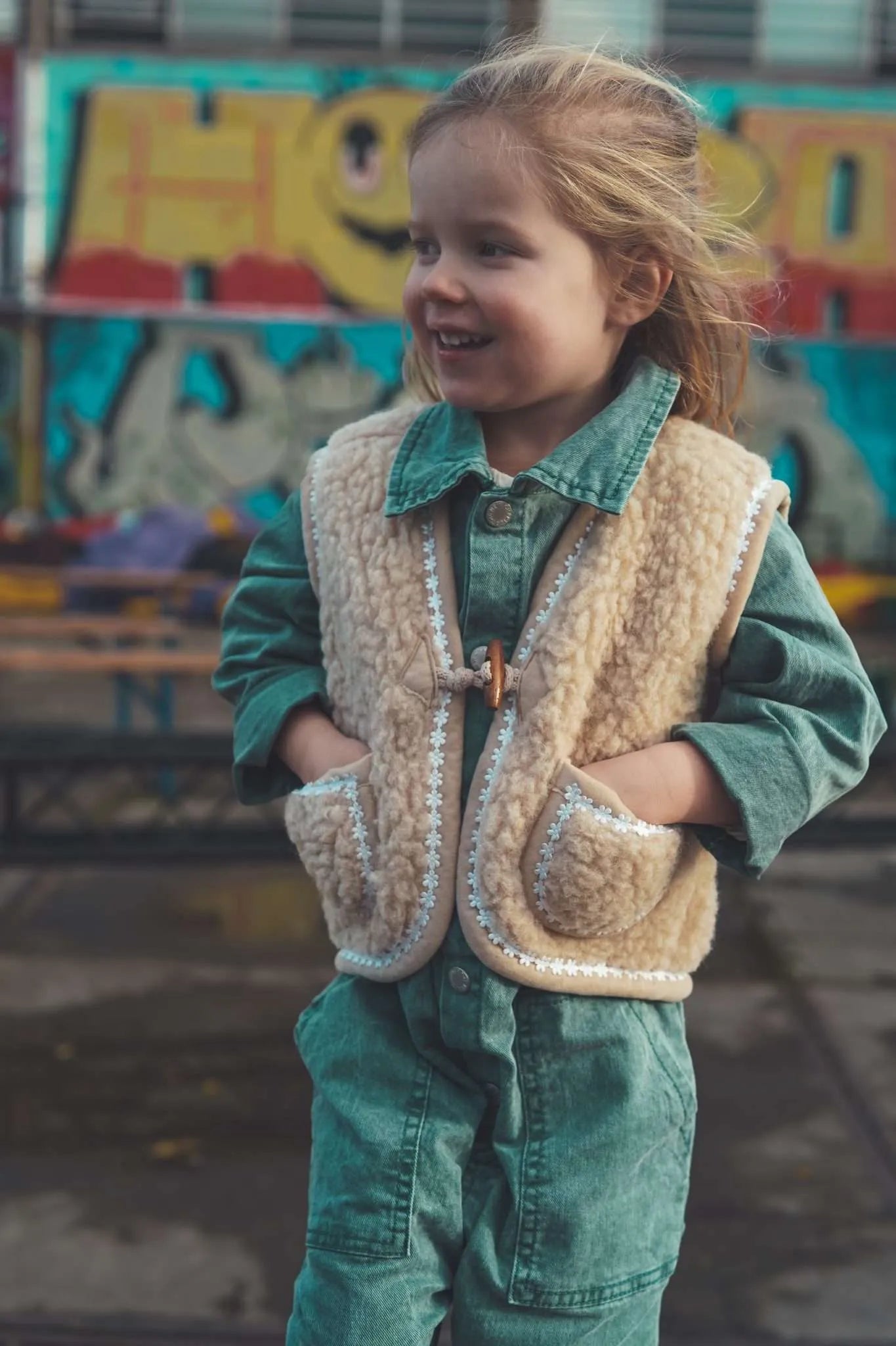 We Are Wovens | Wollen Bodywarmer | Flower Rhodante - 6096733490410