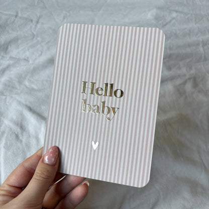 Wenskaart | Hello baby goudfolie - 