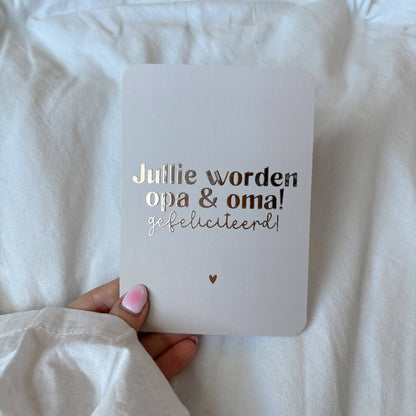 Wenskaart | Jullie worden opa & oma goudfolie - 