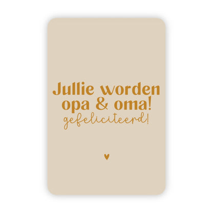 Wenskaart | Jullie worden opa & oma goudfolie - 