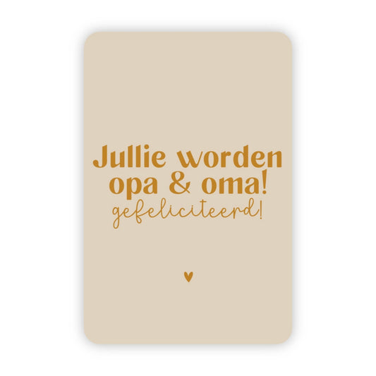Wenskaart | Jullie worden opa & oma goudfolie - 