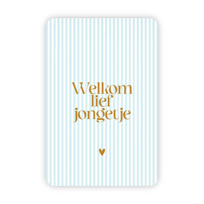 Wenskaart | Welkom lief jongetje goudfolie - 