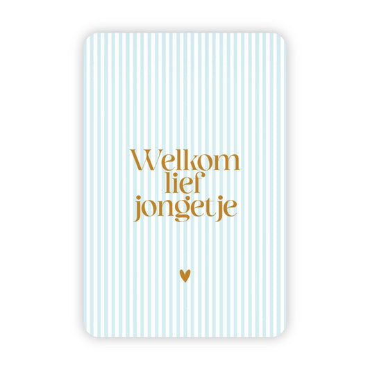 Wenskaart | Welkom lief jongetje goudfolie - 