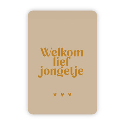 Wenskaart | Welkom lief jongetje goudfolie - 