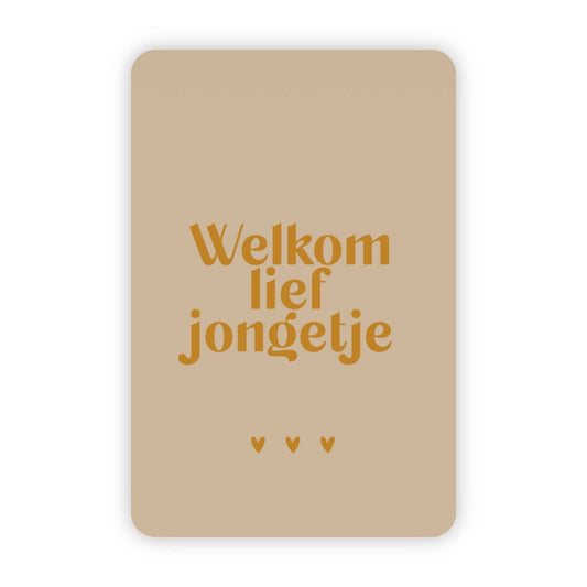 Wenskaart | Welkom lief jongetje goudfolie - 