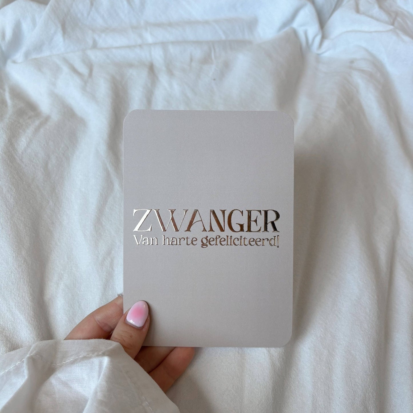 Wenskaart | Zwanger goudfolie - 