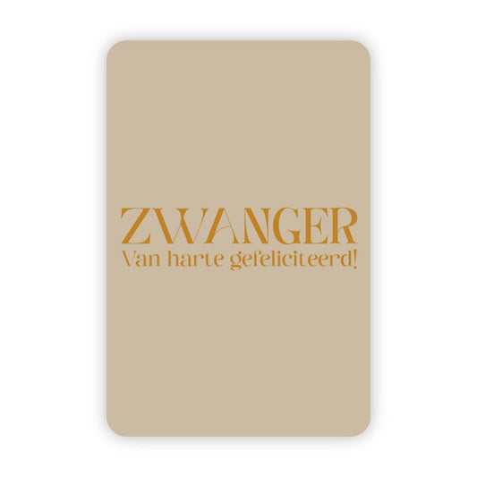 Wenskaart | Zwanger goudfolie - 
